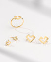 Heart set with 18k gold with diamond 